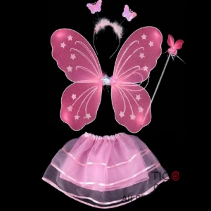 SET MARIPOSA ROSA 4 PIEZAS x 1